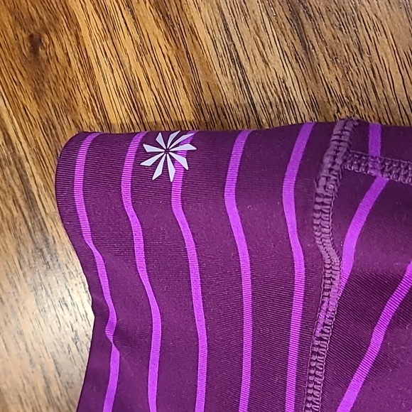 Athleta striped purple and pink running yoga workout leggings size small - Picture 2 of 5